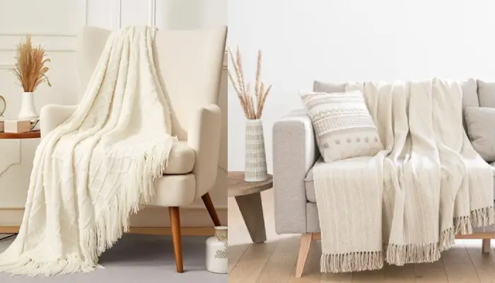 شال برای مبل کرمی