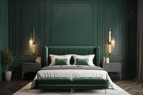 رنگ سبز درباری در دکوراسیون اتاق خواب