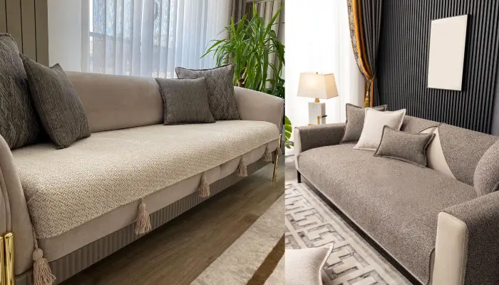 ست شال و کوسن به سبک مینیمال