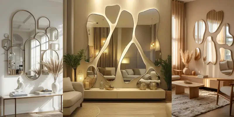 مدل آینه دکوراتیو چندتکه برای پذیرایی