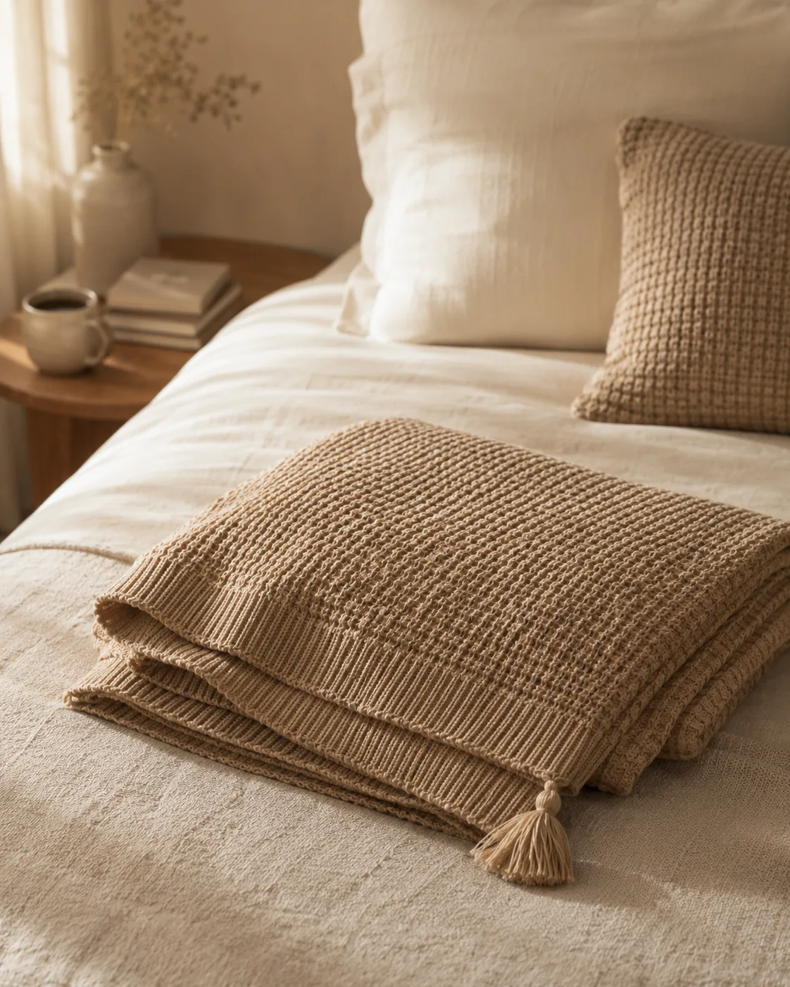 waffle-knit-throw-tassel-camel-beige-01