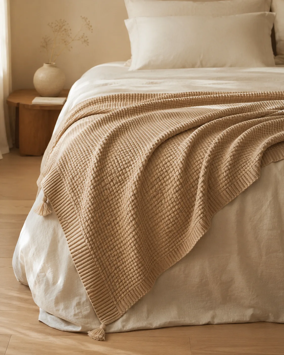 waffle-knit-throw-tassel-camel-beige-04